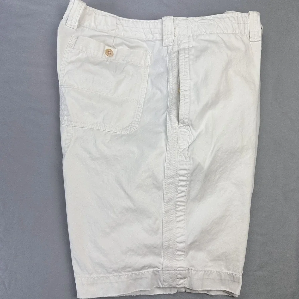 Vintage Polo Ralph Lauren Men Chino Shorts‎ 40 Waist White Distressed Coastal